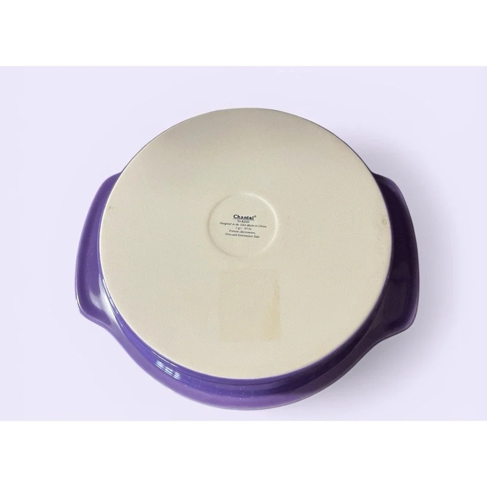 Chantal Purple Lavender Baking Casserole Dish Bowl‎ 1 Quart Kitchen Glossy
